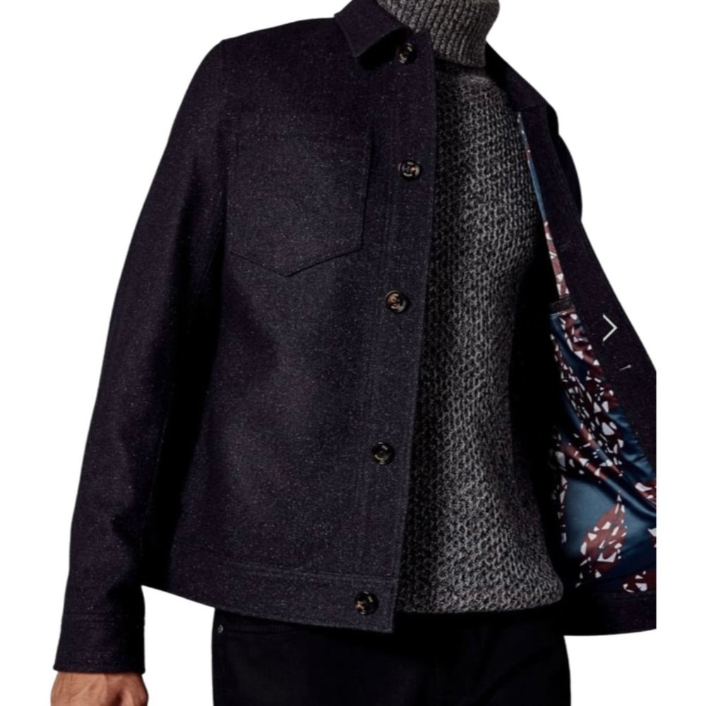 NWT Ted Baker Rarebit Navy Short Wool Jacket Men’s  Big & Tall Size: 3XL (TB 7)
